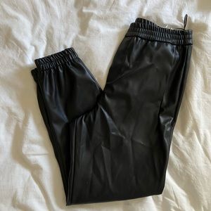 Zara leather joggers